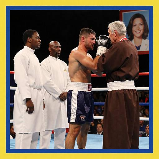 Dynamic Boxing Match Celebration Scene