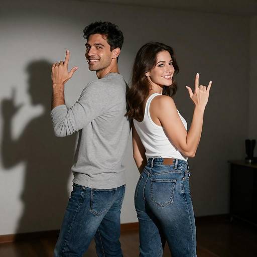 Playful Couple in Dramatic Low-Light