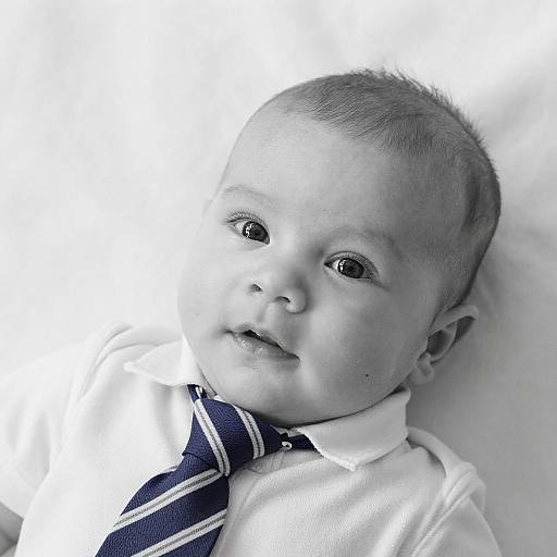 Charming Black-and-White Baby Portrait