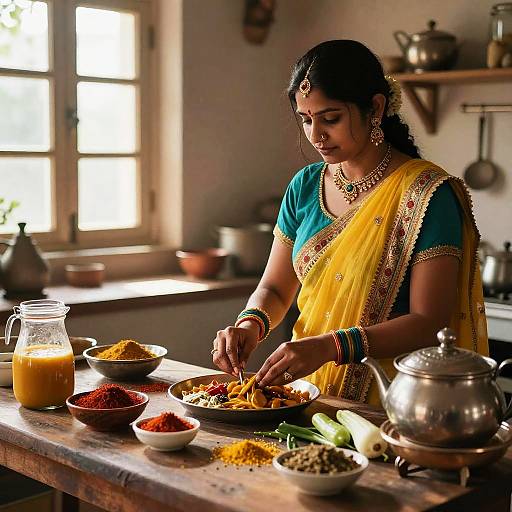 North Indian Women Cooking Tradition