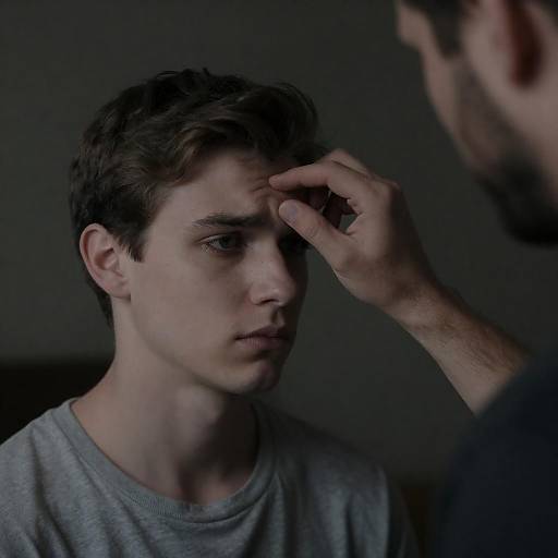 Intimate Moment of Concern in Shadows