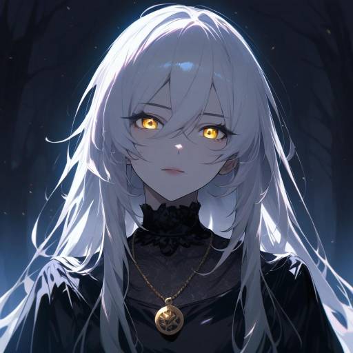 Mystical Portrait of a Silver-Haired Woman