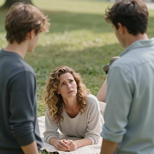Candid Outdoor Photo of Three People