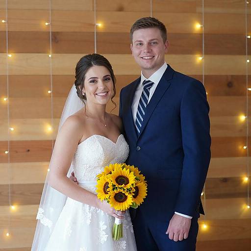 Charming Wedding Moment with String Lights