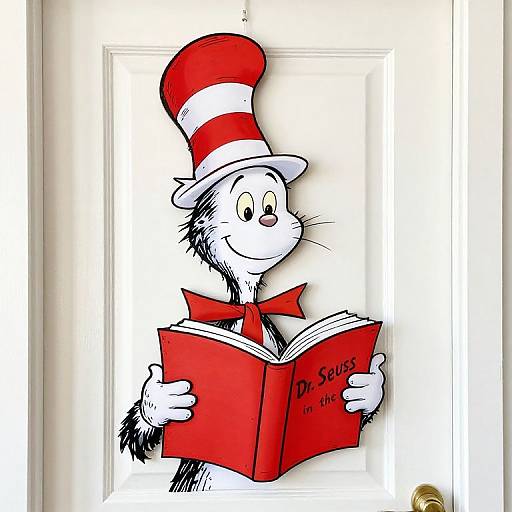 Cat in the Hat Reading Door Decor
