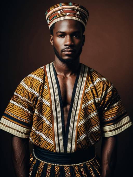 Photorealistic Portrait of a Man in African Attire