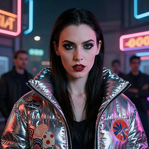 Cyberpunk Neon Vampire Portrait