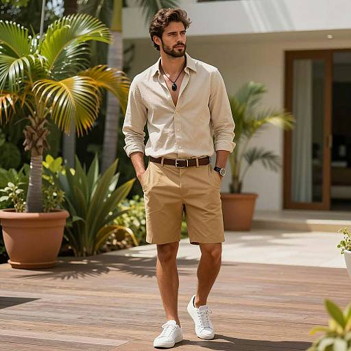 Stylish Man in Resort Casual Attire