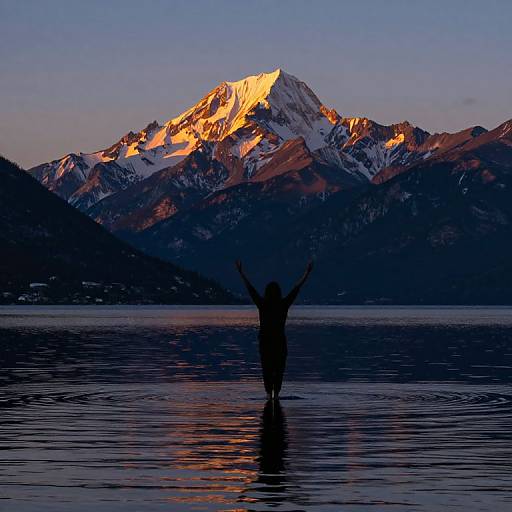 Sunset Serenity Over Mountain Waters