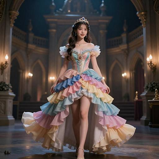 Colorful Fantasy Palace Party Gown