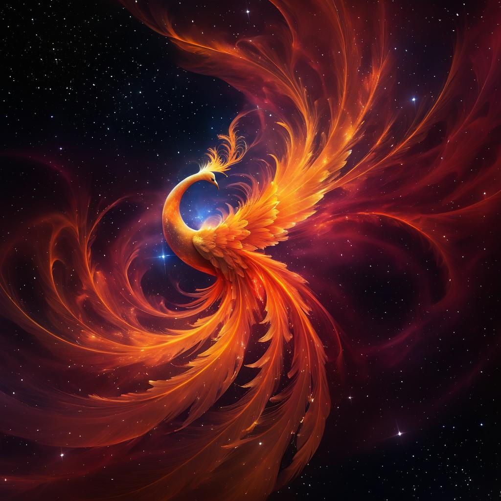 Mystical Phoenix Nebula in Deep Space