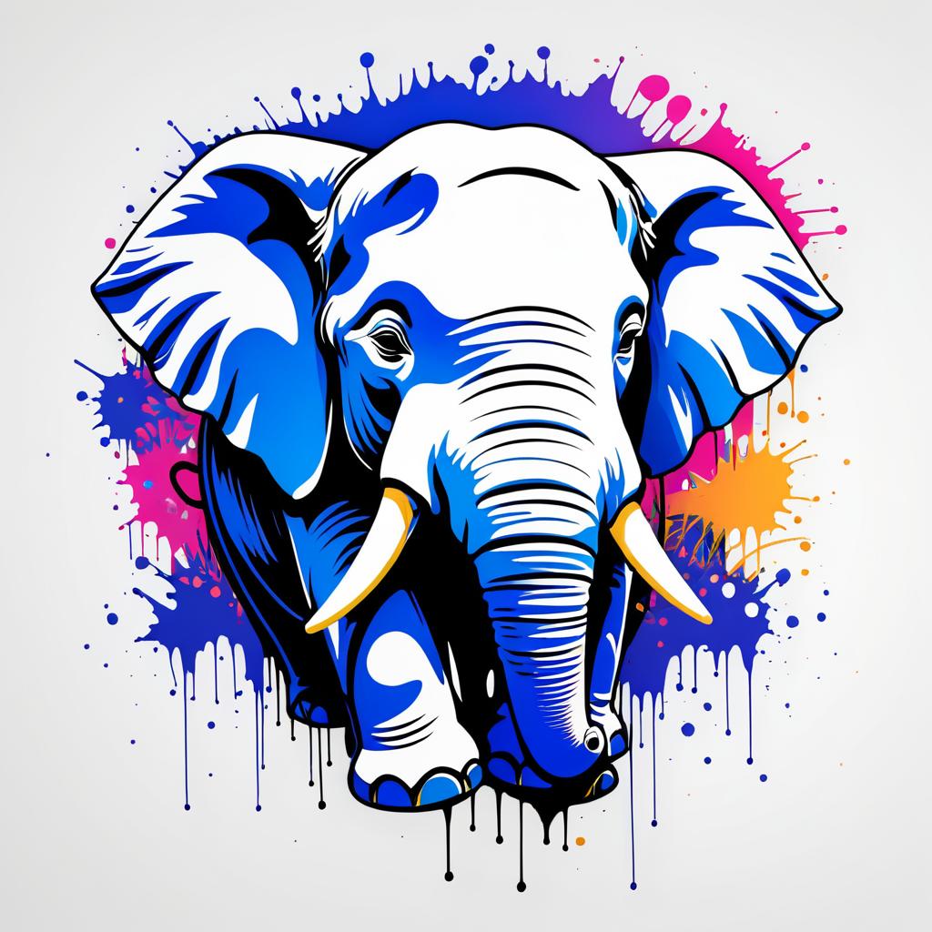 Sleeping Elephant Graffiti T-Shirt Design