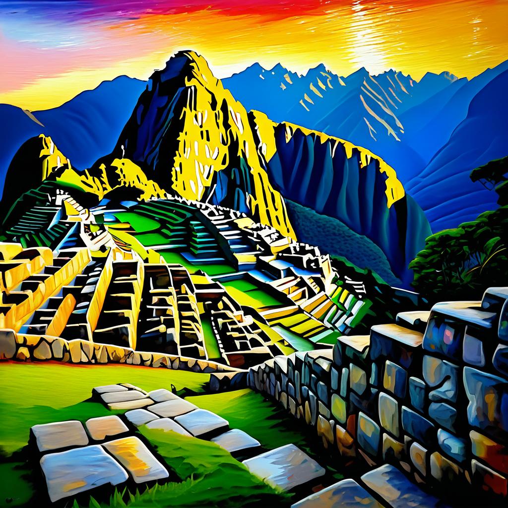 Impressionistic Machu Picchu Oil Painting