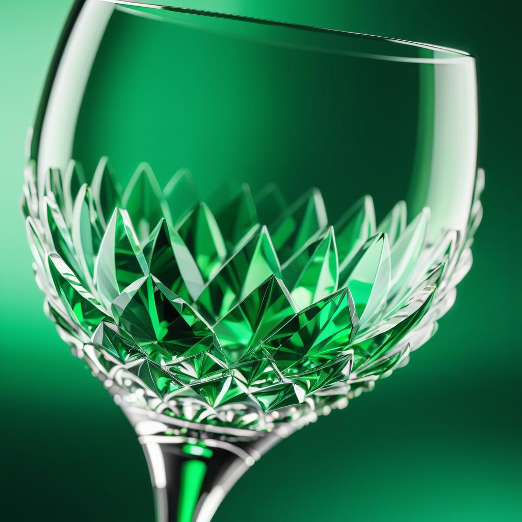 Elegant Crystal Wine Glass Macro Shot