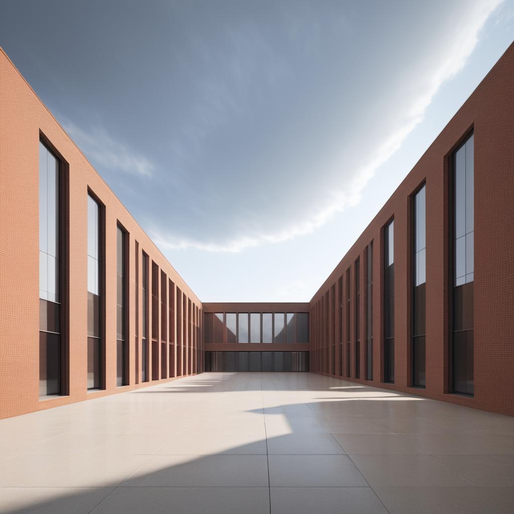 Minimalist Library Architectural Render