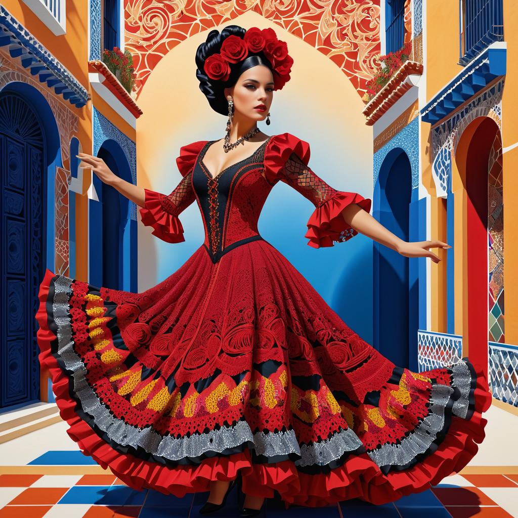 Vibrant Surreal Flamenco Dancer Artwork