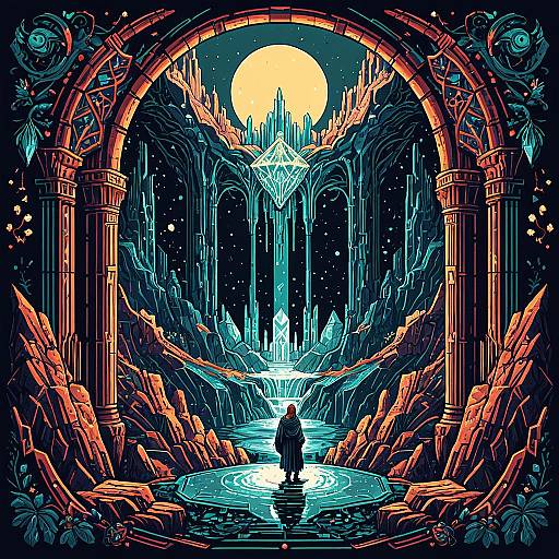 Moonlit Crystal Tarot EGA Pixel Masterpiece