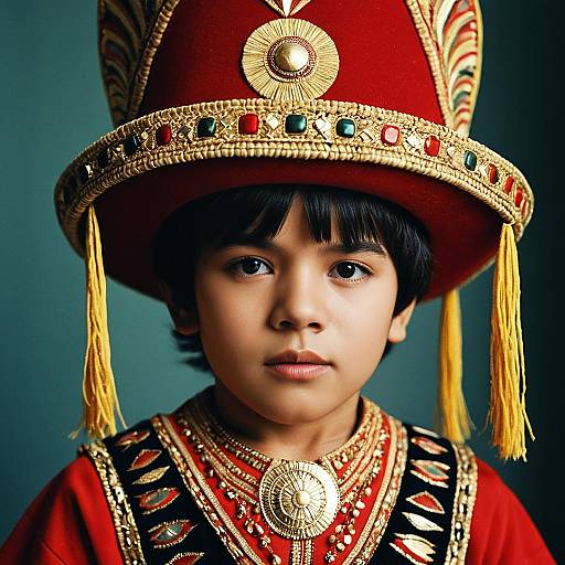 Exotic Red and Gold Boy's Hat