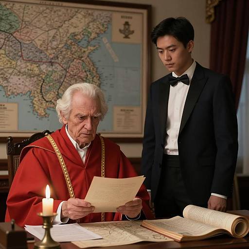 Intense Meeting in a Dimly Lit Room