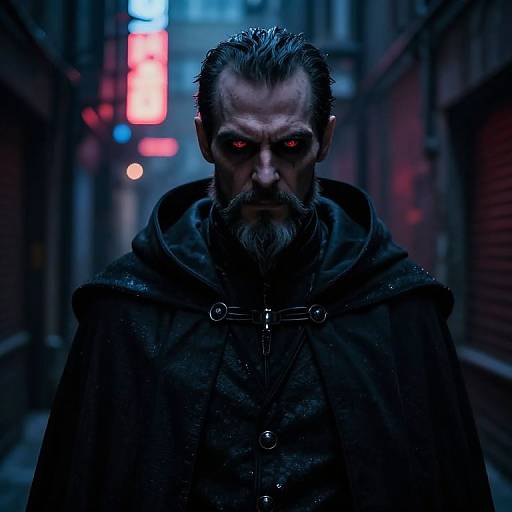 Cinematic Villain in Shadowy Alley