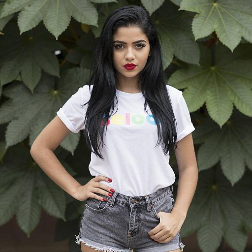 Confident Young Woman in Casual Outfit