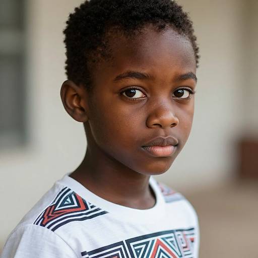 Lifelike Portrait of African American Teen