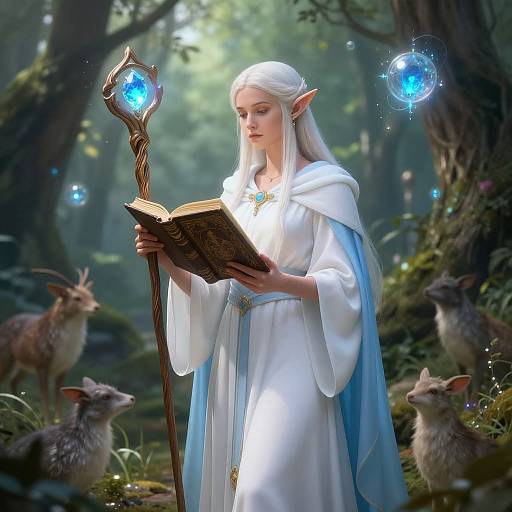 Half-Elf Cleric in Mystical Glade