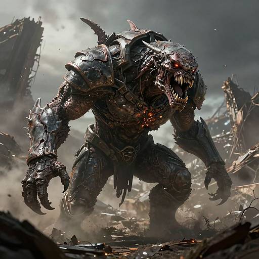 Post-Apocalyptic AI Monster Illustration