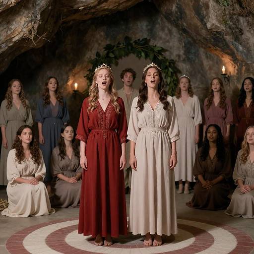 Women Singing in Cave Ceremony