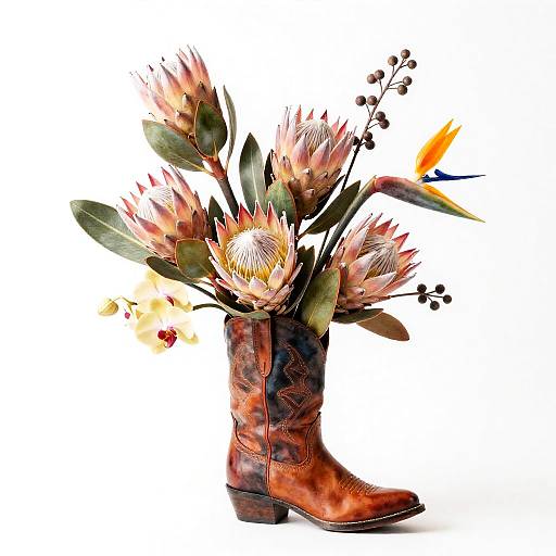 Vertex Watercolor Cowgirl Boot Planter
