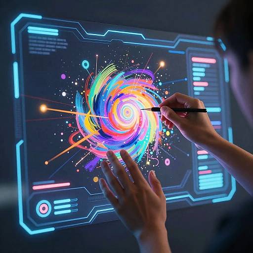 Futuristic AI Art Transformation Interface