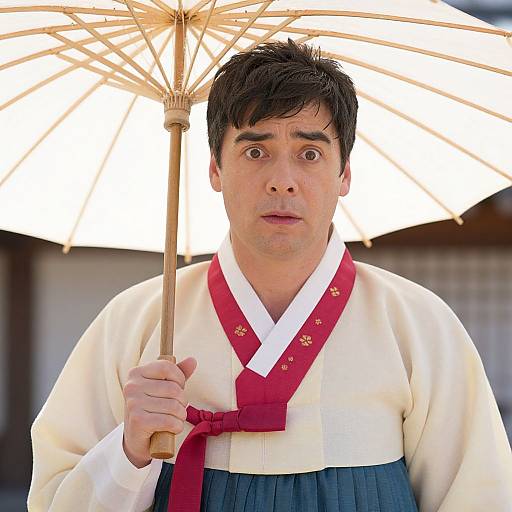 Rowan Atkinson in Traditional Korean Attire