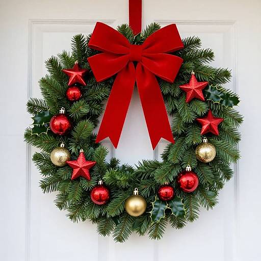 Vibrant Christmas Wreath on Door