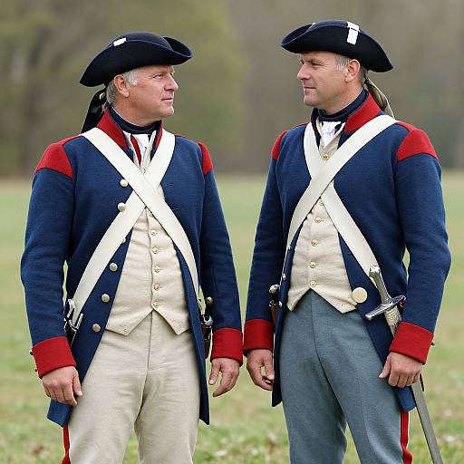 American Revolution Man in Blue Uniform