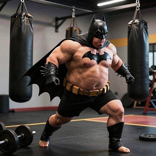Obese Batman Intense Training Scene