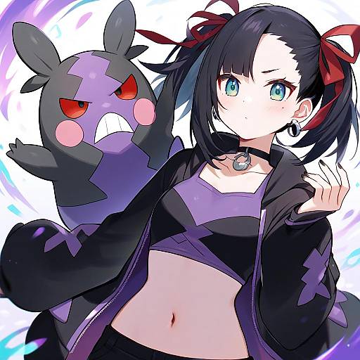 Illustration of Morpeko (hangry), pokemon in the style of Muryotaro