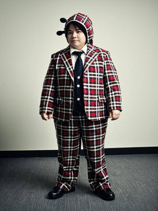 Person in Plaid Munchkin Costume