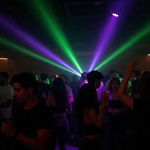 Vibrant Nightclub Scene with Dancing Crowd