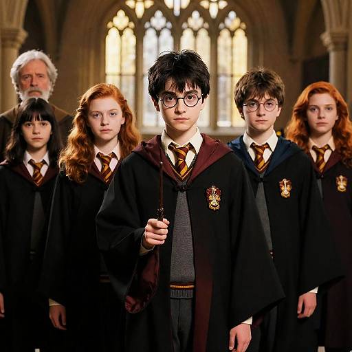 Young Wizards in a Grand Hall