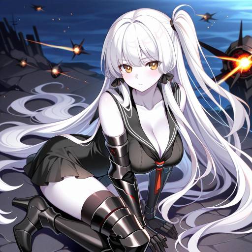 Illustration of Aircraft carrier oni, kantai collection in the style of Gou lianlian dogface