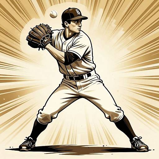 Heroic Baseball Player in Action
