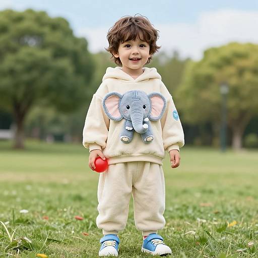 Adorable Boy in Elephant Outfit