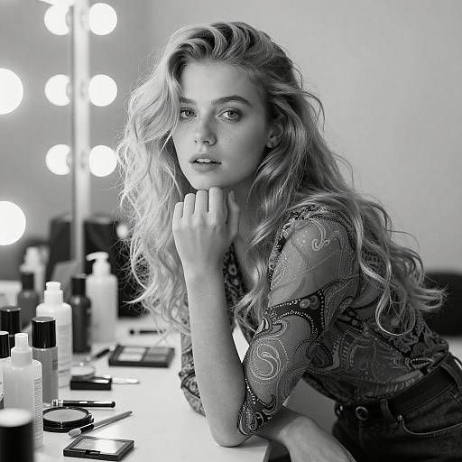 Black-and-White Portrait of Woman