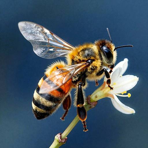 Intricate Watercolor Honeybee on Honeysuckle