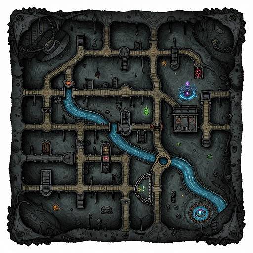 Hand-Drawn Mysterious DnD Dungeon Map