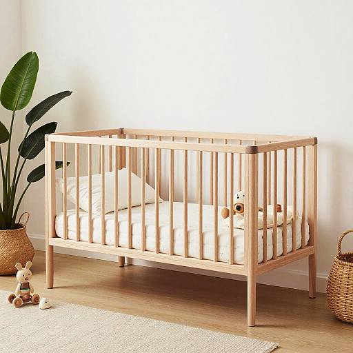 Minimalist Natural Wood Babybett Design