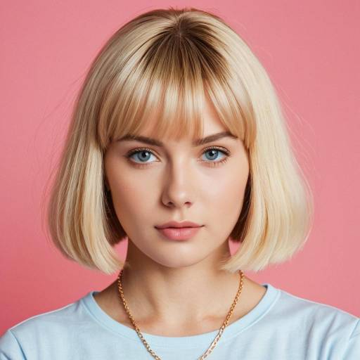 Realistic Blonde Bob Wig with Jewelry