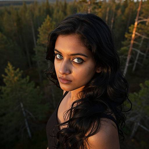 Ethereal South Asian Portrait in Nature