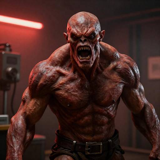 Menacing Humanoid Creature in Dim Light