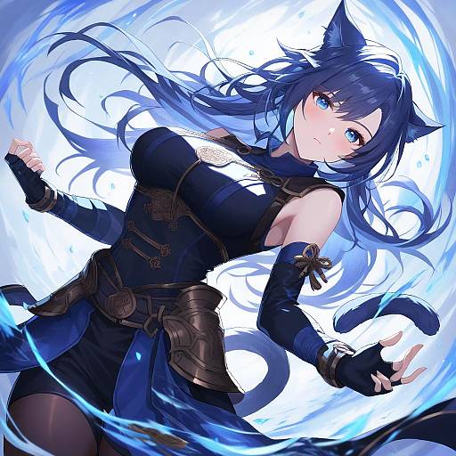 Illustration of Monk (final fantasy), final fantasy in the style of Rin yuu